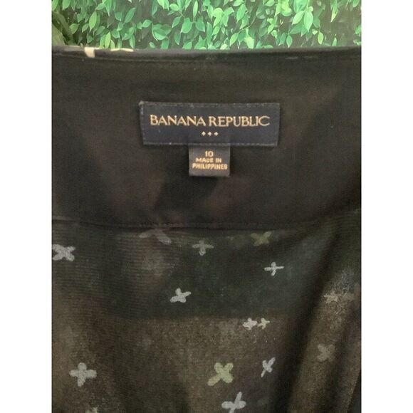 🌺 Banana Republic Navy Floral Lined Skirt Size 10 - Picture 7 of 9